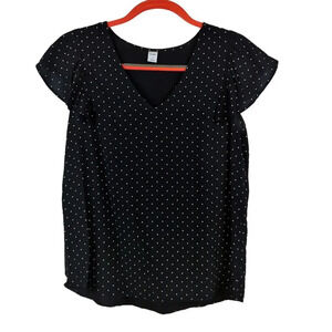 Old Navy Black Polka Dot Blouse